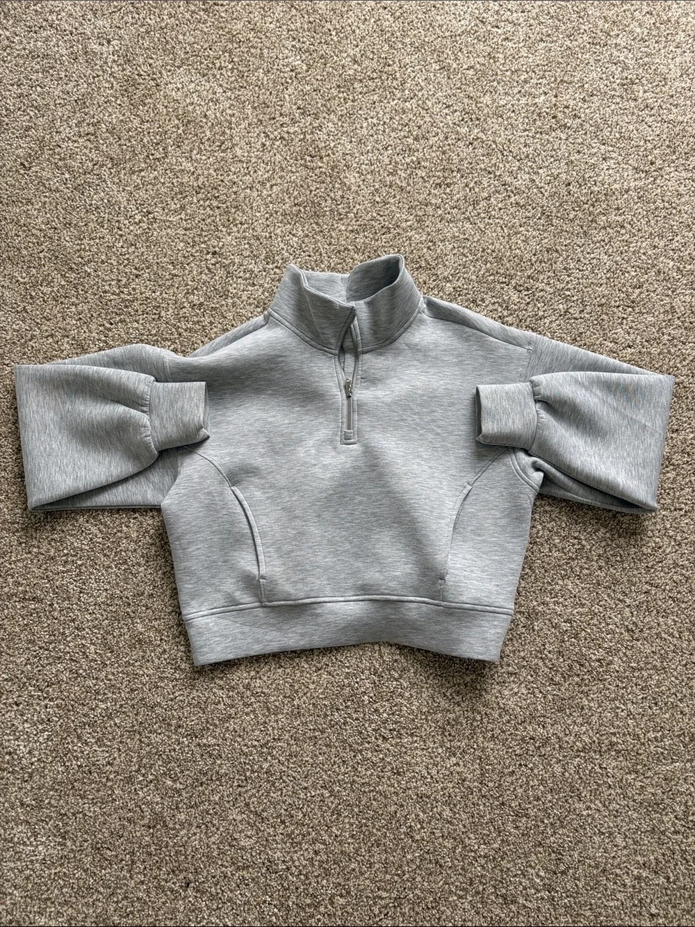Old Navy Girls' Heather Gray Half-Zip Pullover Hoodie